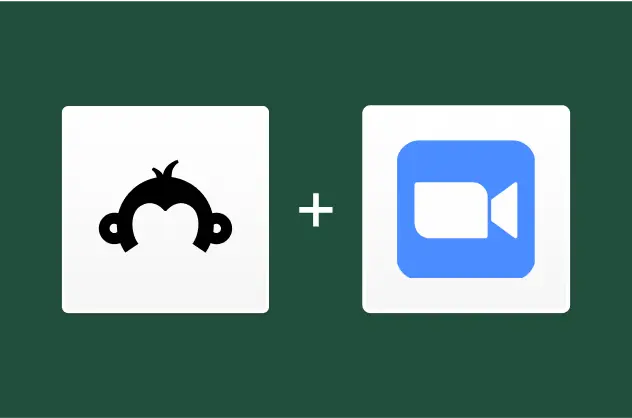 SurveyMonkey- och Zoom-ikoner