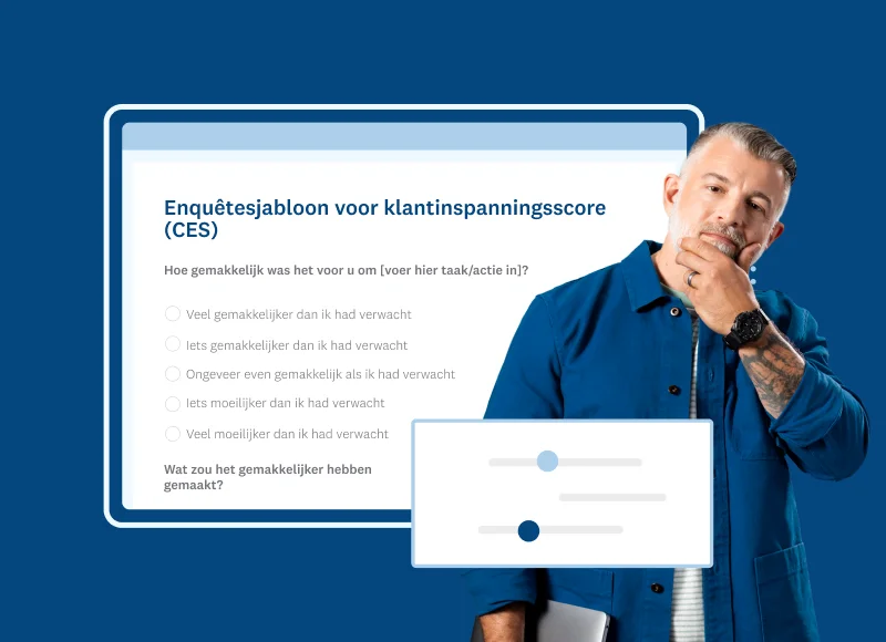 Screenshot van de sjabloon voor de CES-enquête van SurveyMonkey