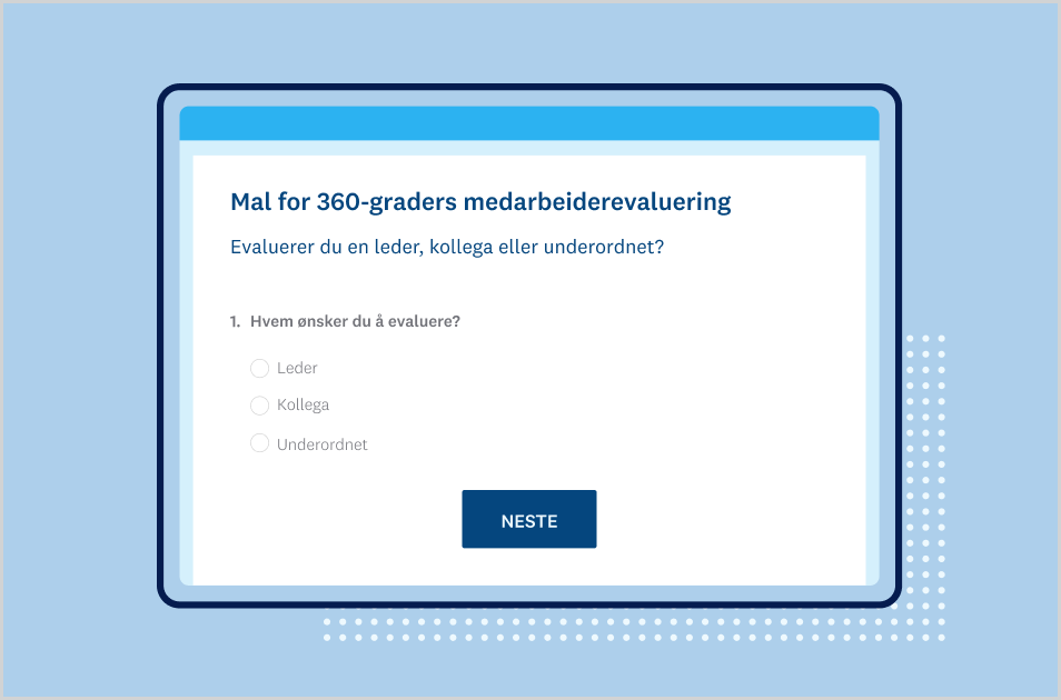 Spørreundersøkelsesmal for 360-graders medarbeiderevaluering
