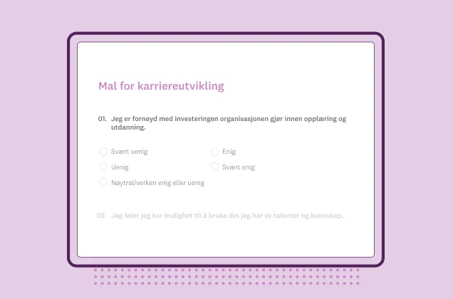 Spørreundersøkelsesmal om karriereutvikling