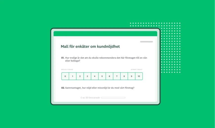 Skärmbild av en SurveyMonkey-enkätmall om kundnöjdhet