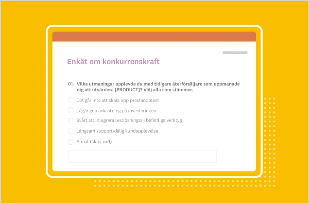 Skärmbild av SurveyMonkeys enkätmall om konkurrenskraft