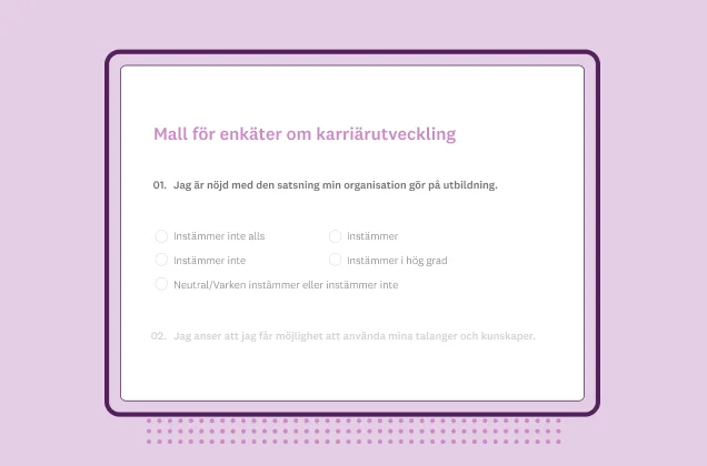 Mall för enkät om karriärutveckling