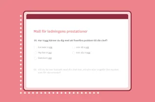 Mall för enkät om ledningens prestation
