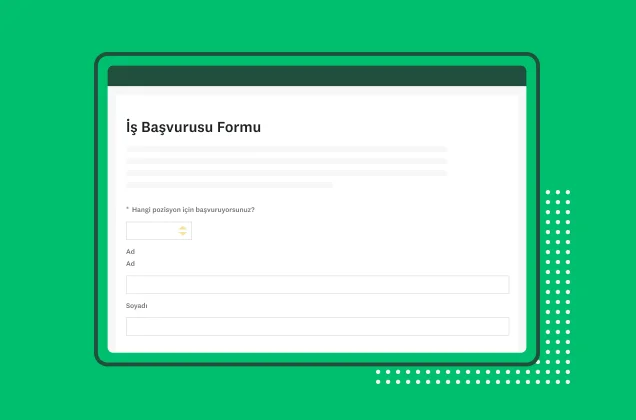 SurveyMonkey iş başvurusu form şablonu ekran görüntüsü