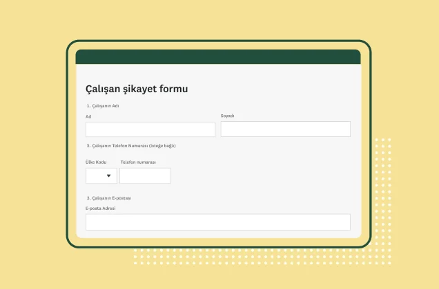 SurveyMonkey çalışan şikayet formu şablonu ekran görüntüsü