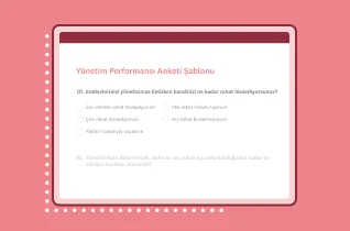 Yönetim Performansı Anketi Şablonu