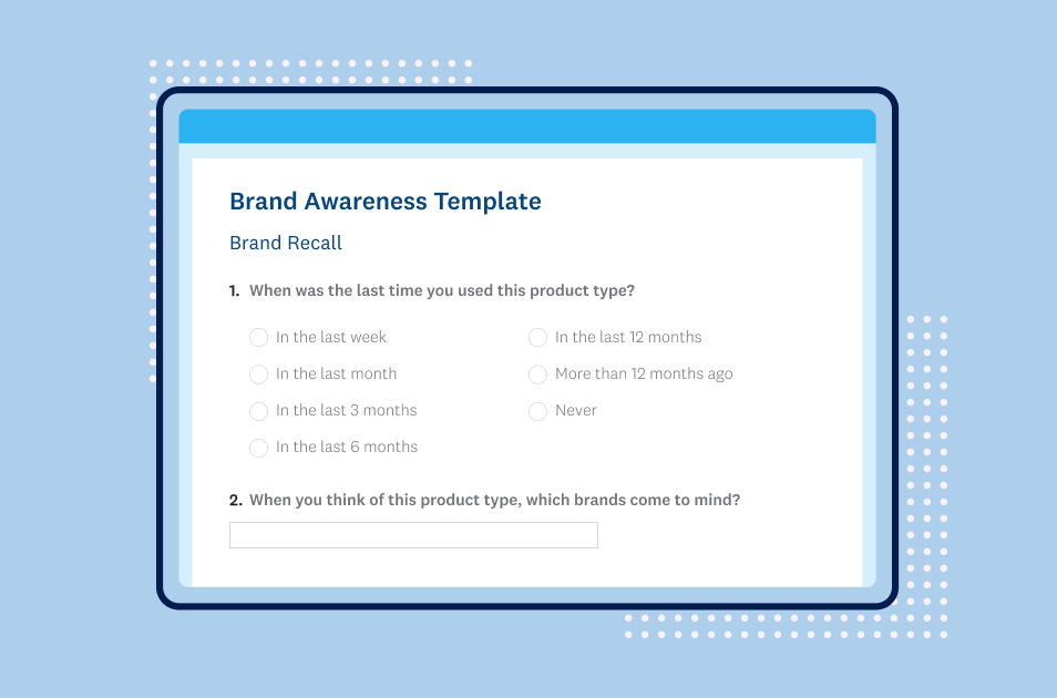 Screenshot of SurveyMonkey brand awareness survey template