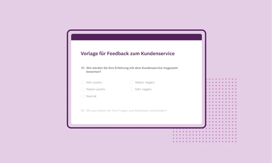 Screenshot einer SurveyMonkey-Umfragevorlage für Kundenfeedback