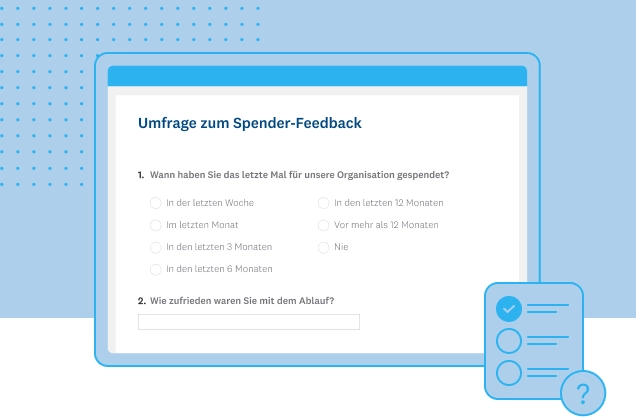 Screenshot der SurveyMonkey-Umfragevorlage für Spender-Feedback