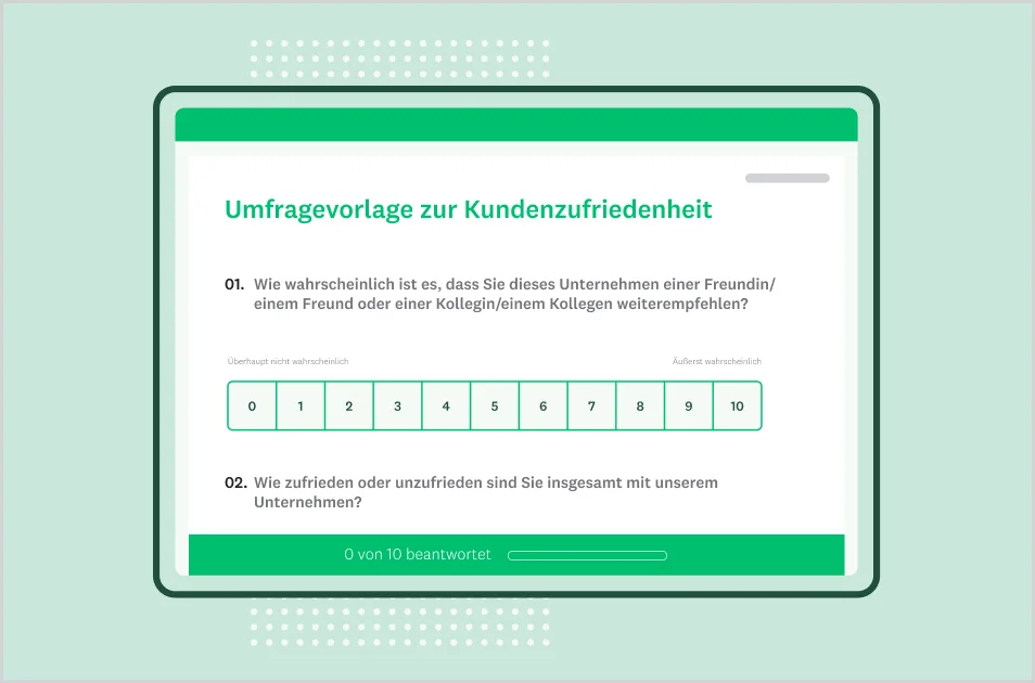 Vorlage Umfrage zur Kundenzufriedenheit