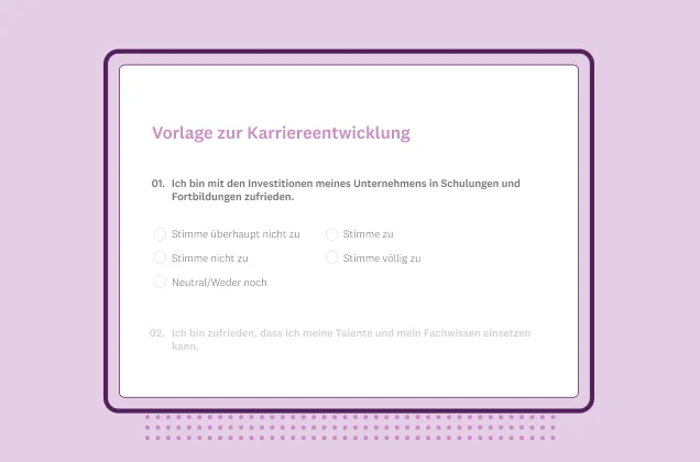 Umfragevorlage zur Karriereentwicklung