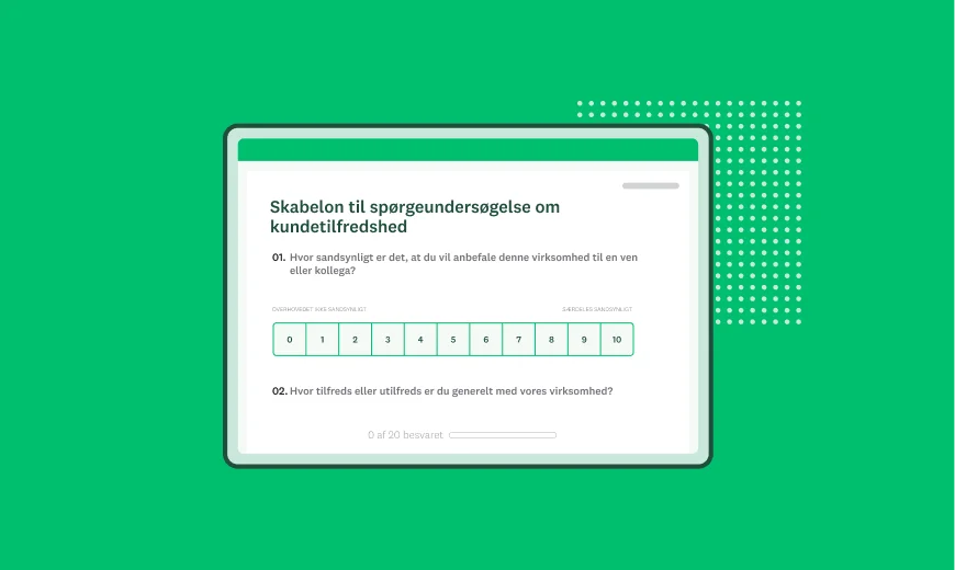 Skærmbillede af SurveyMonkey-skabelon til kundetilfredshedsundersøgelse