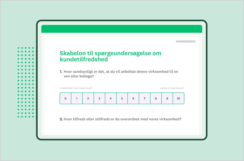 Skærmbillede af SurveyMonkey-skabelon til kundetilfredshedsundersøgelse