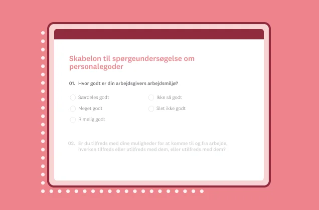 Skabelon til spørgeundersøgelse om personalegoder
