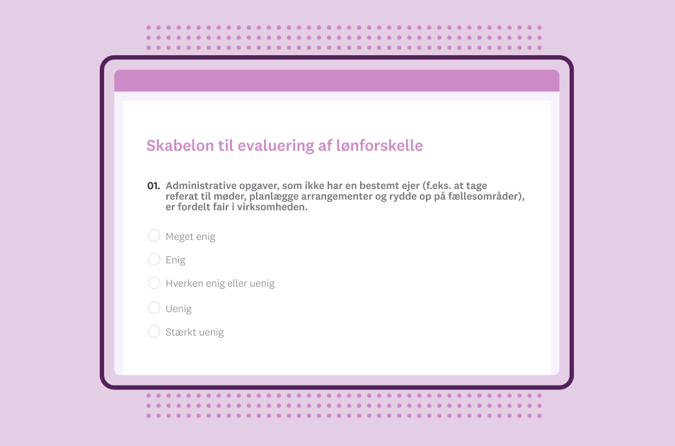 Spørgeundersøgelse om evaluering af lønforskelle
