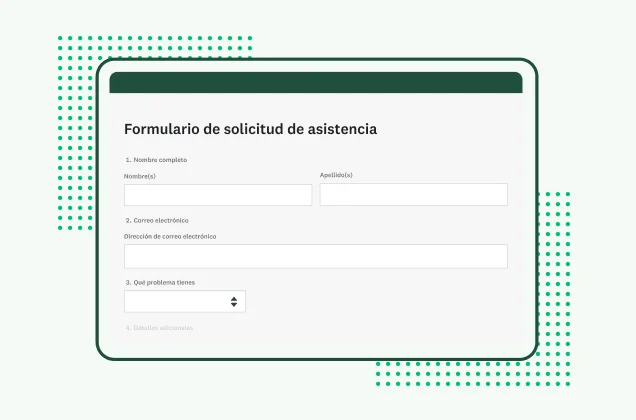 Plantilla de SurveyMonkey para el formulario de solicitud de asistencia