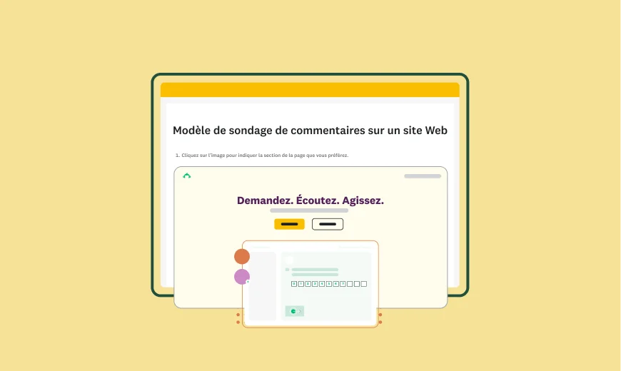 Capture d’écran du modèle de sondage SurveyMonkey pour le feedback sur les sites Web