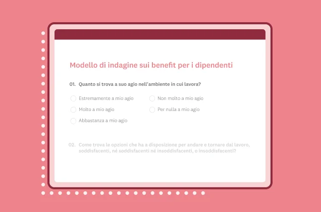 Modello di indagine sui benefit per i dipendenti